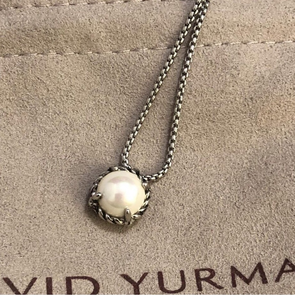 David Yurman Silver Pearl Necklace